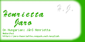 henrietta jaro business card