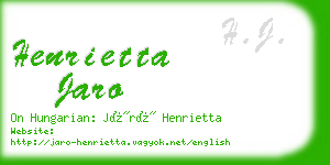 henrietta jaro business card